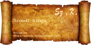 Szondi Kinga névjegykártya